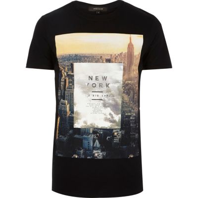 Black New York City print t-shirt
